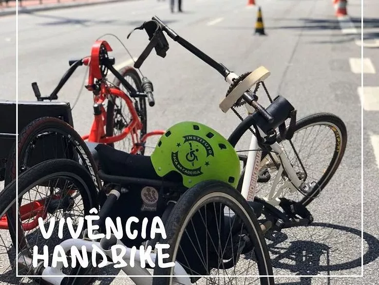 Vivência de handbike na AV. Paulista